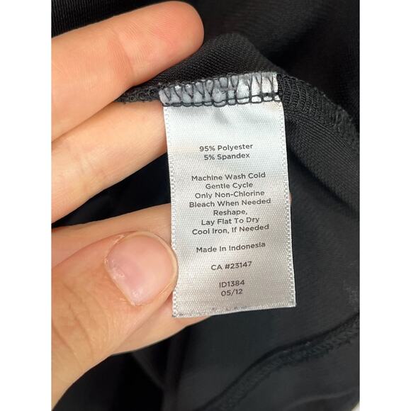 TALBOTS Keyhole Top 3/4 Sleeve Pullover Stretch Jersey Black Size L - Picture 7 of 7